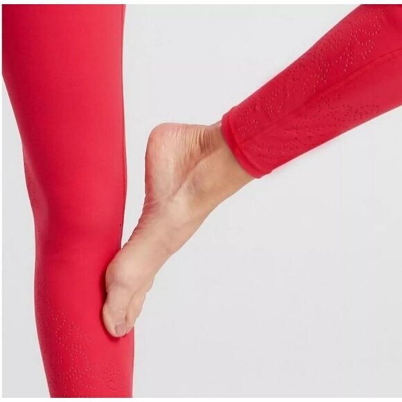 Athleta Revolution Laser Cut 7/8 Tight Stash Pocket Leggings Powervita Red XS - Picture 3 of 15